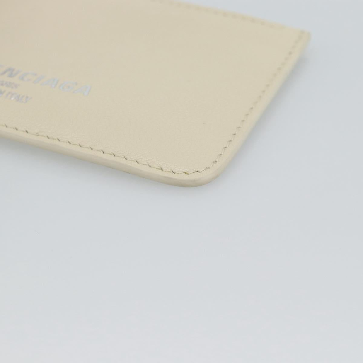 BALENCIAGA Fragment Case Leather Ivory Silver 810902 Auth 191382V