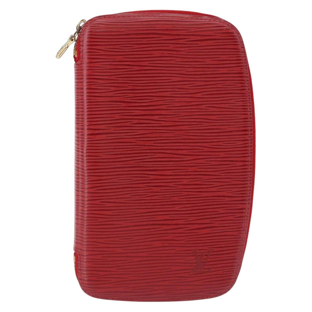 LOUIS VUITTON Epi Agenda Geod Wallet Red M63877 LV Auth 191385