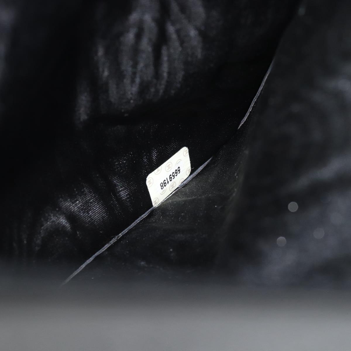 CHANEL COCO Mark Long Wallet Caviar Skin Black Gold CC Auth 191387V