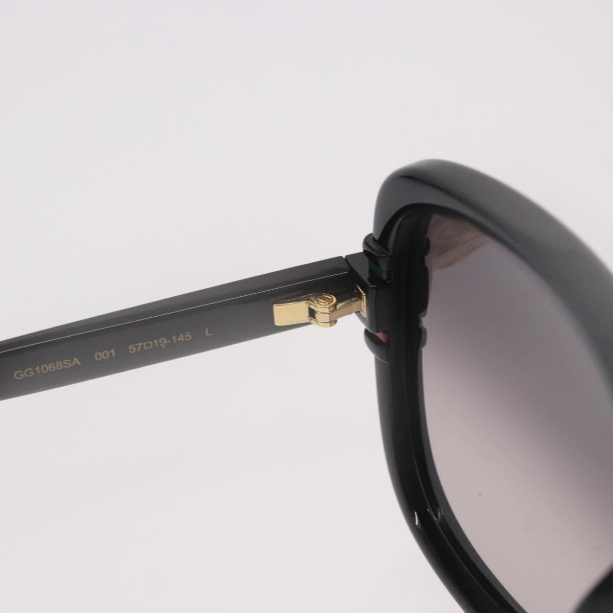 GUCCI Sunglasses Plastic Black Gold Auth 191416V