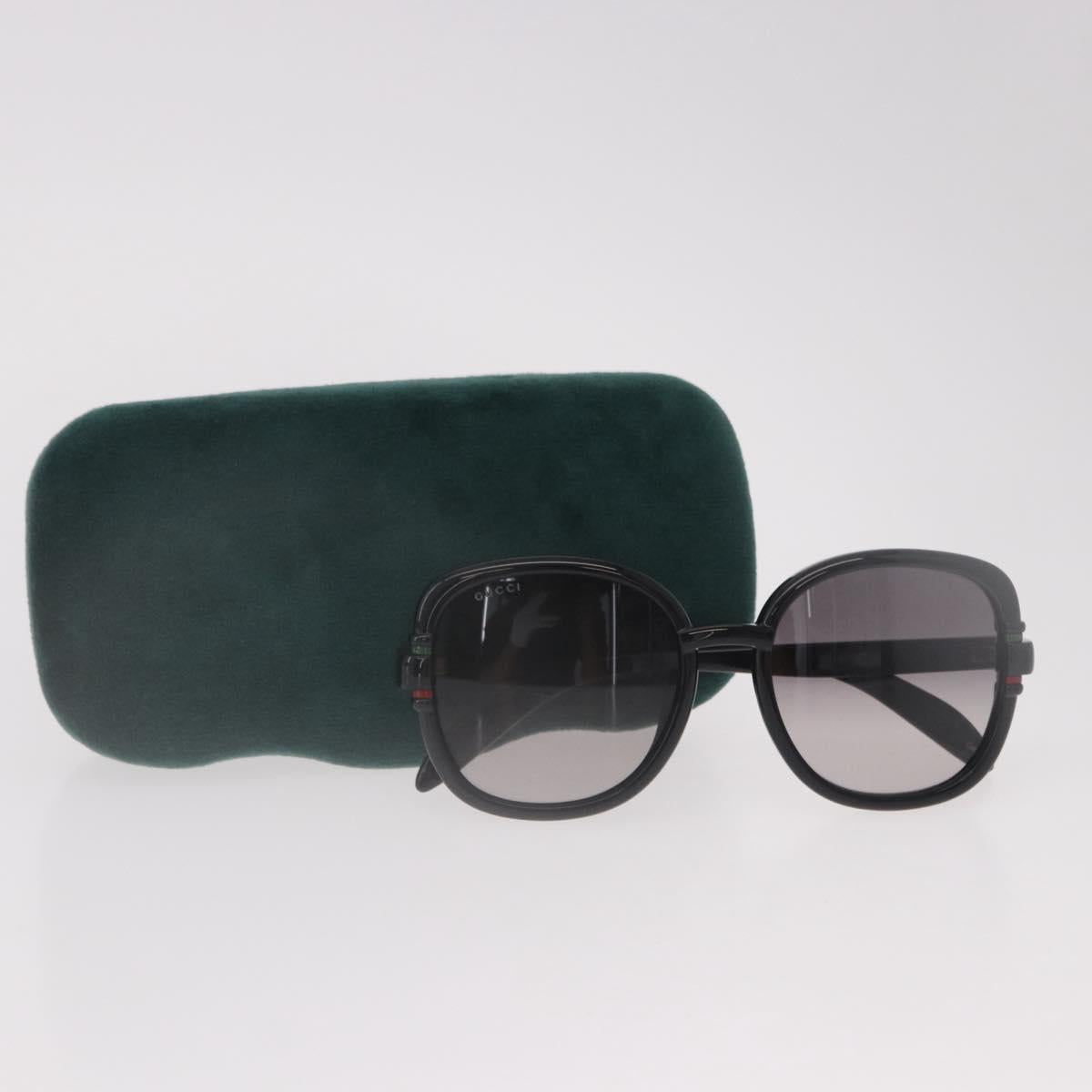 GUCCI Sunglasses Plastic Black Gold Auth 191416V