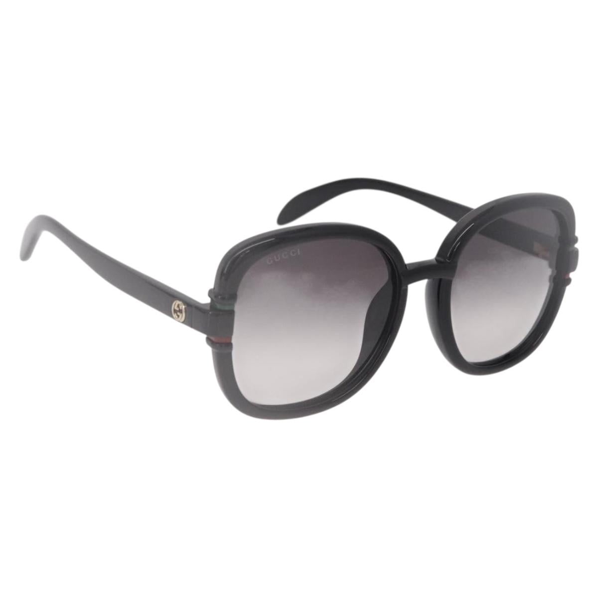 GUCCI Sunglasses Plastic Black Gold Auth 191416V