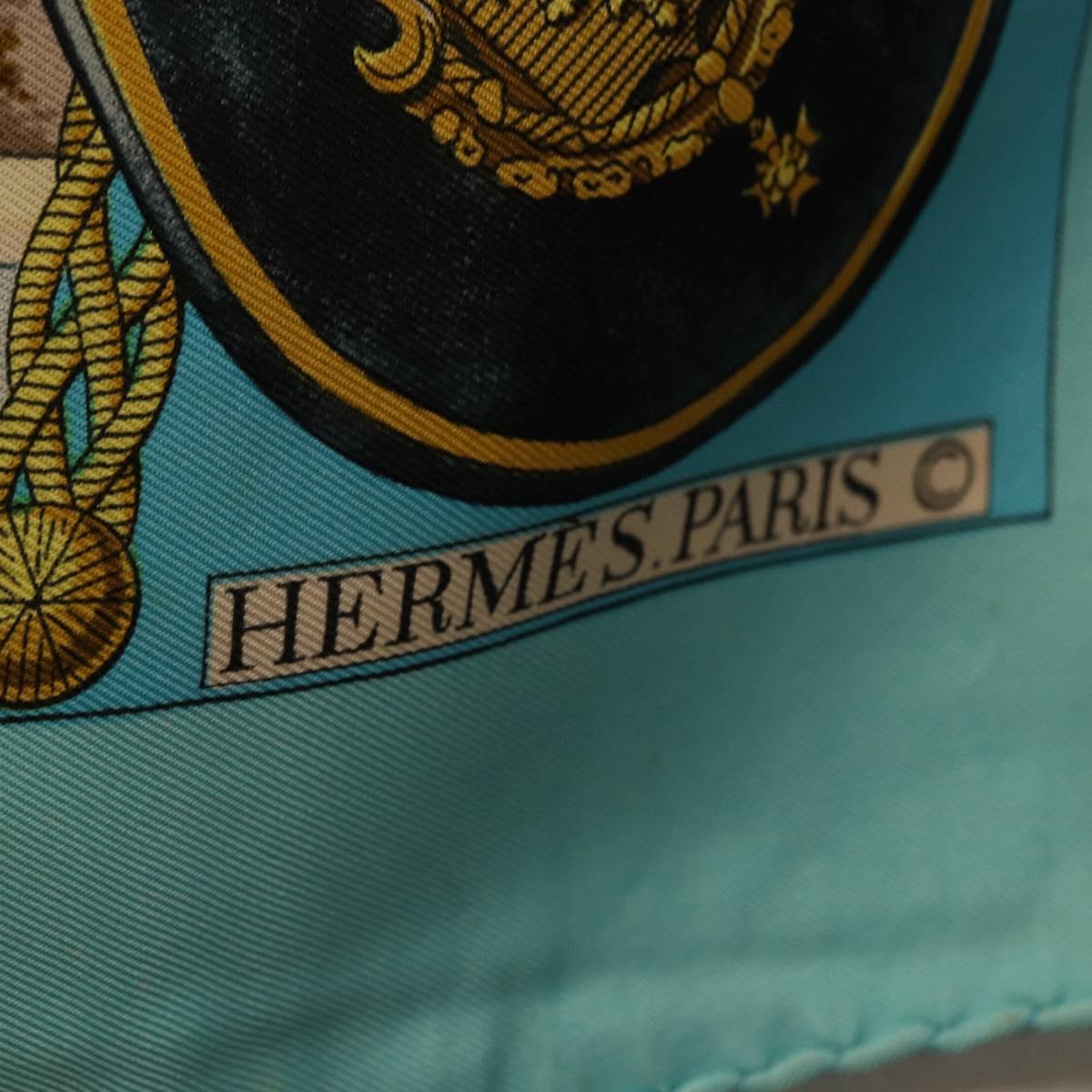 HERMES Carre 90 Scarf Silk Light Blue Auth 191431