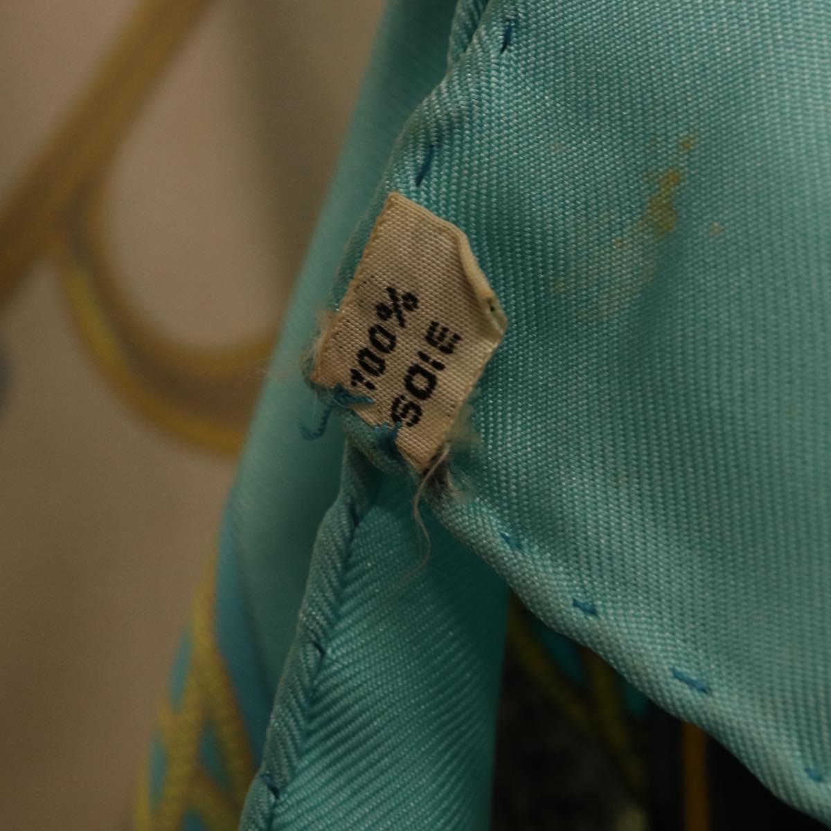 HERMES Carre 90 Scarf Silk Light Blue Auth 191431