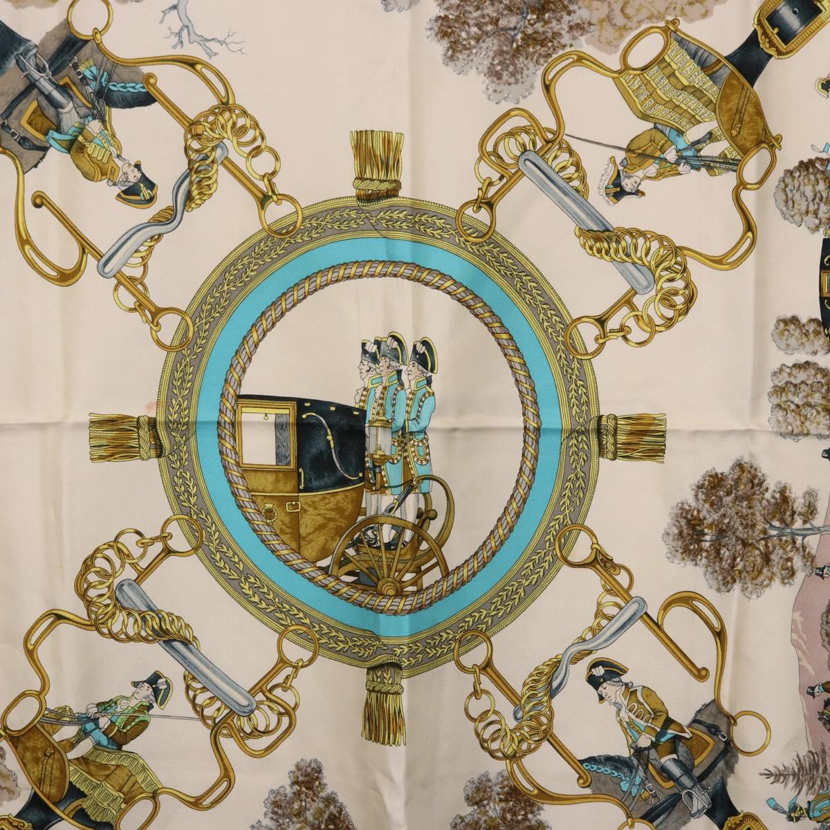HERMES Carre 90 Scarf Silk Light Blue Auth 191431