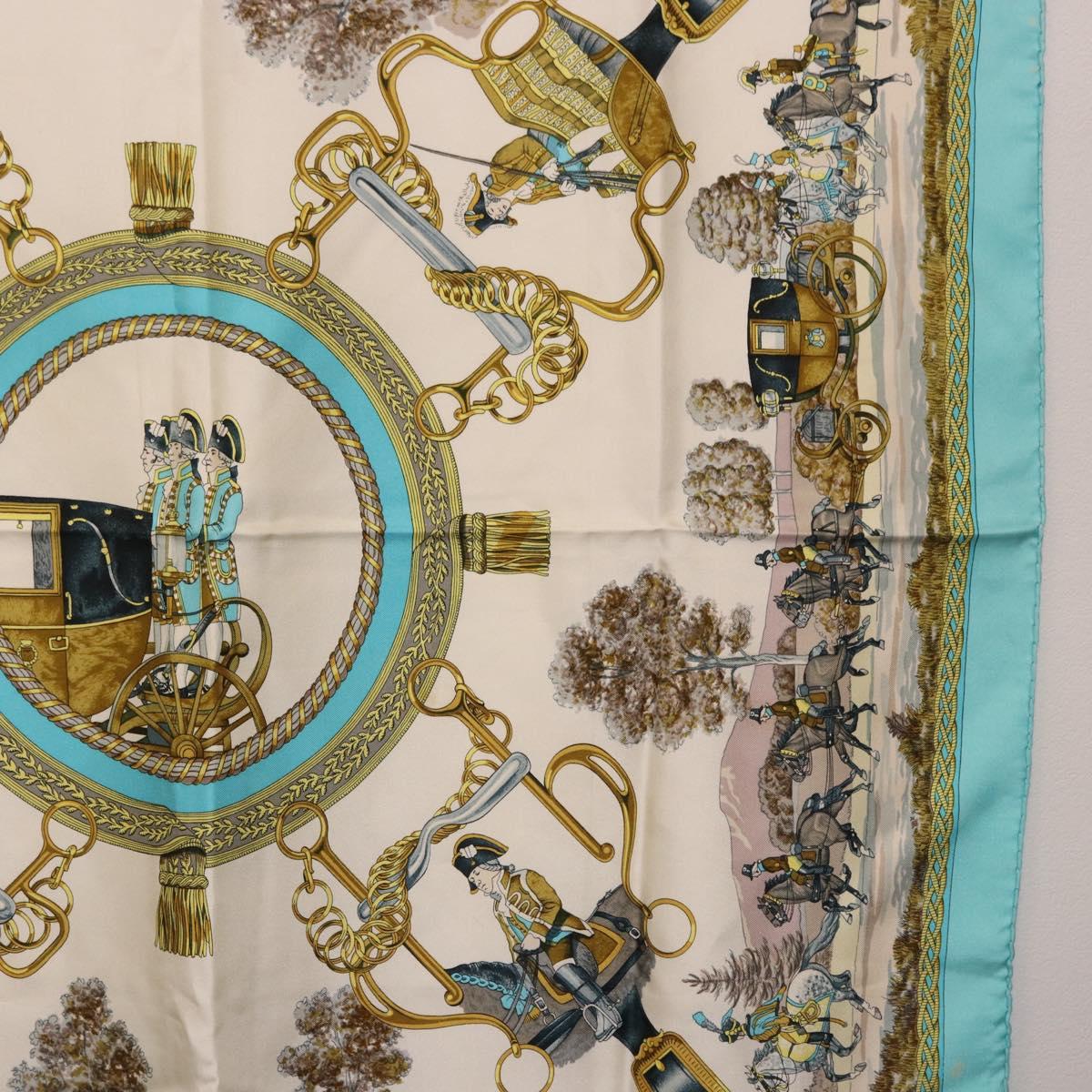 HERMES Carre 90 Scarf Silk Light Blue Auth 191431