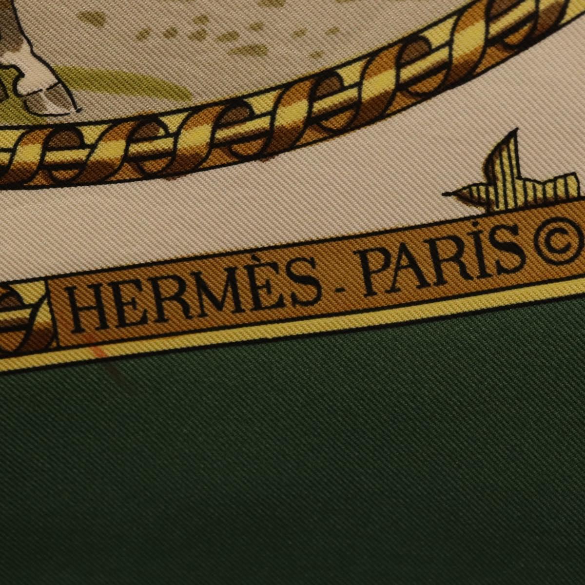 HERMES Carre 90 Scarf Silk Green Auth 191434