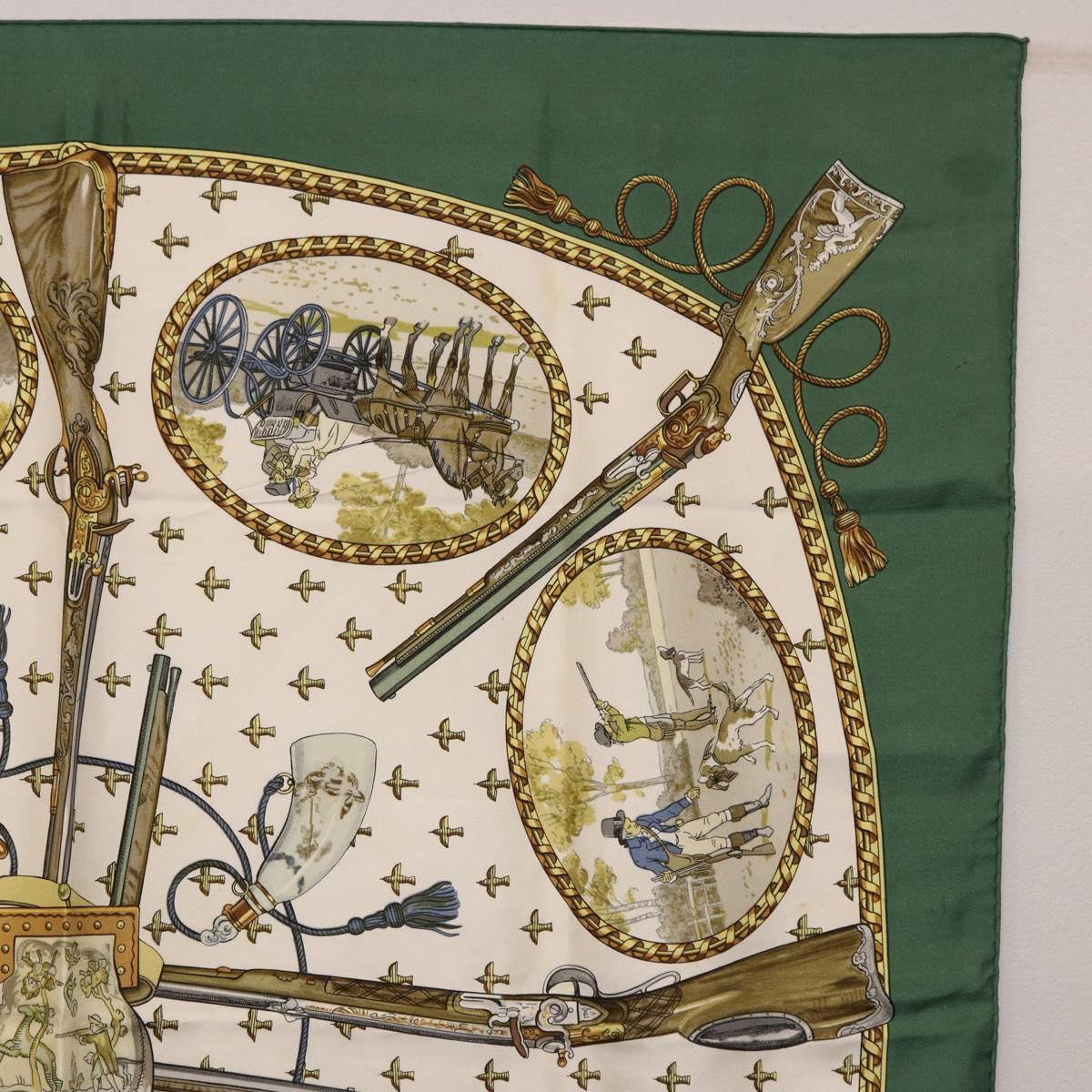 HERMES Carre 90 Scarf Silk Green Auth 191434