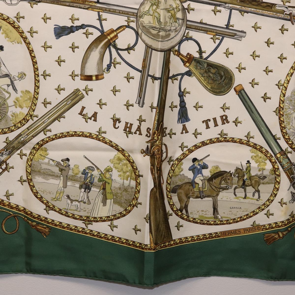 HERMES Carre 90 Scarf Silk Green Auth 191434