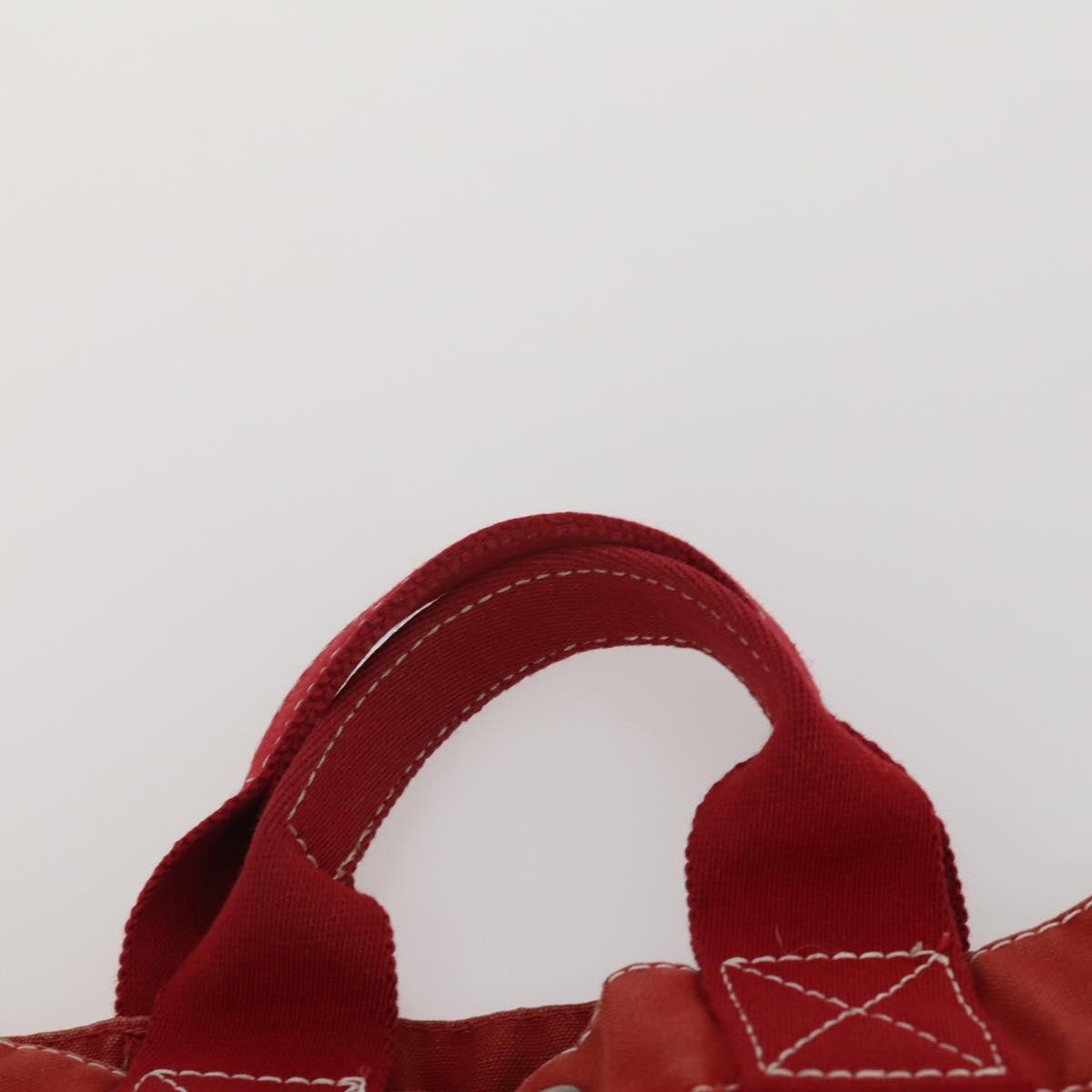 HERMES Hand Bag Canvas 2 Set Red Navy Auth 191436