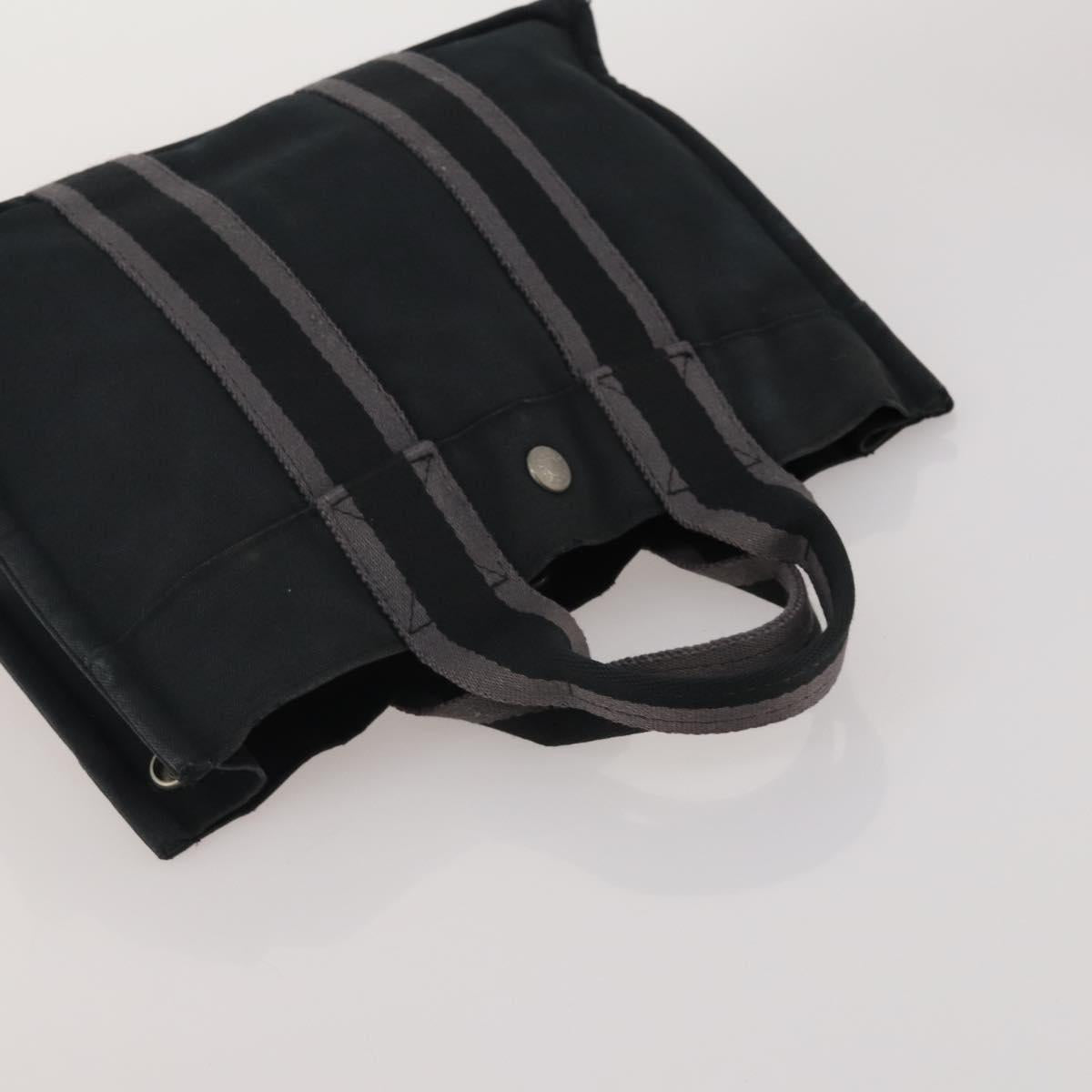 HERMES Fourre Tout PM Hand Bag Canvas 5 Set Gray Red Navy Auth 191438