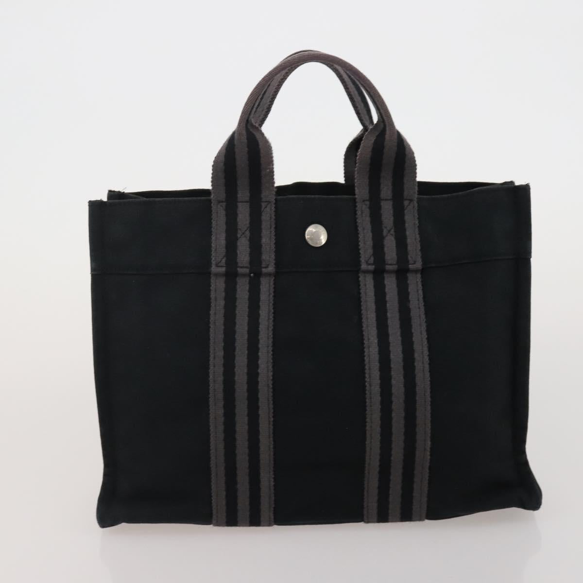 HERMES Fourre Tout PM Hand Bag Canvas 5 Set Gray Red Navy Auth 191438