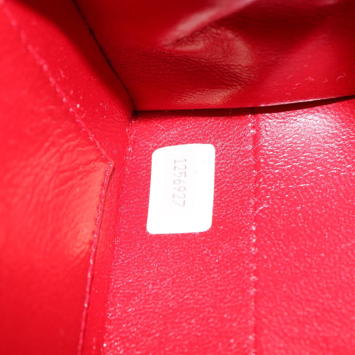 CHANEL Matelasse Chain Shoulder Bag Lamb Skin Red Gold CC Auth 191454V