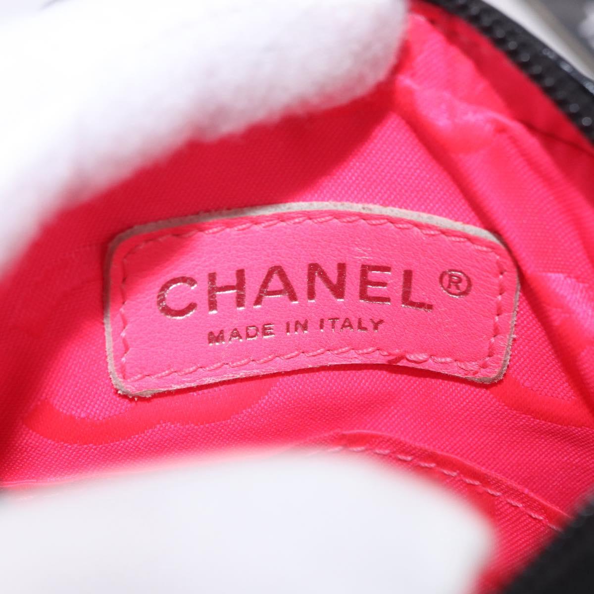 CHANEL Cambon Line Matelasse Shoulder Bag Leather Black Silver CC Auth 191455V