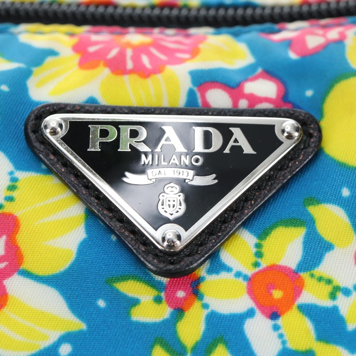 PRADA Tote Bag Nylon 2way Multicolor Silver Auth 191457A