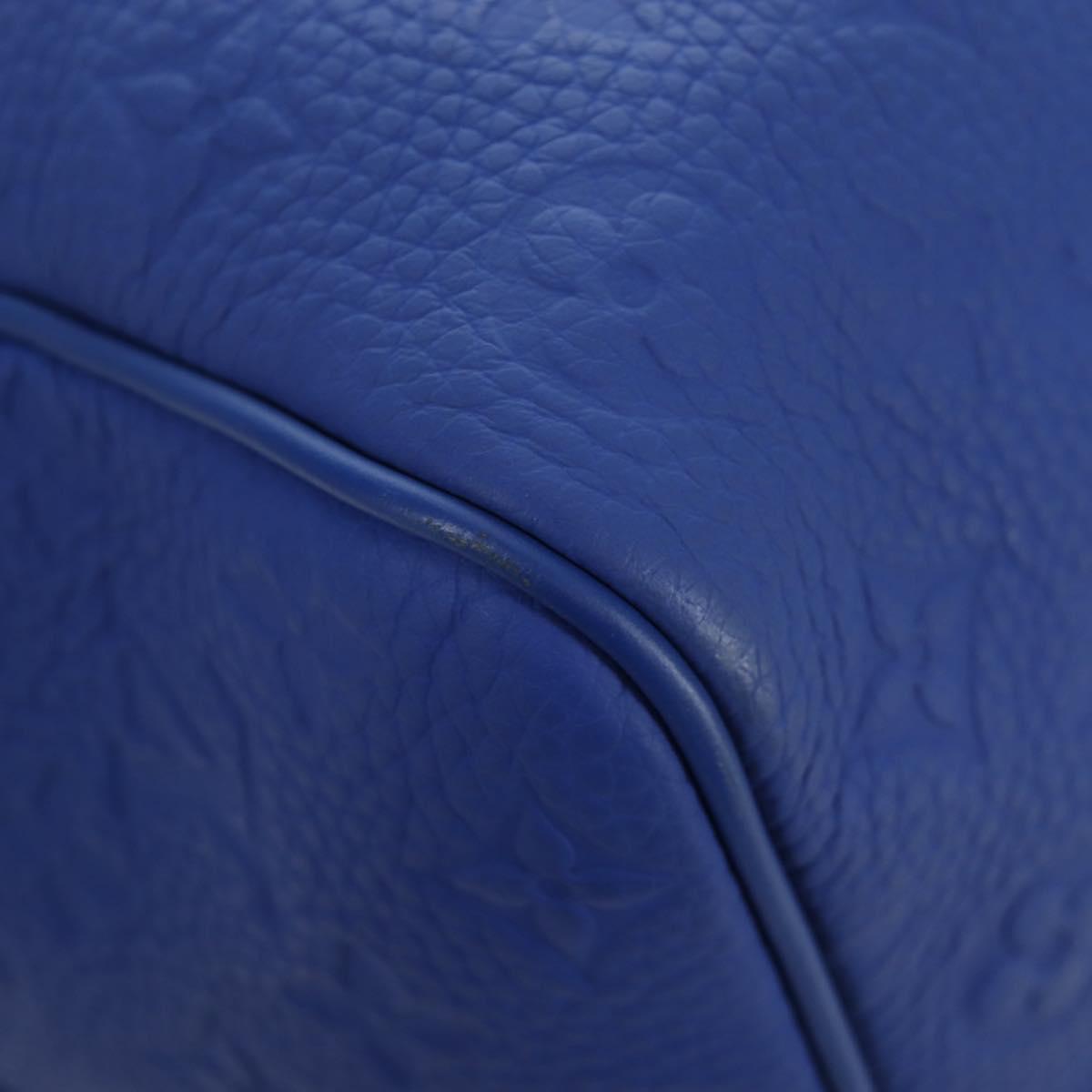 LOUIS VUITTON Monogram Taurillon Keepall Bandouliere 50 Blue Auth 191461SM