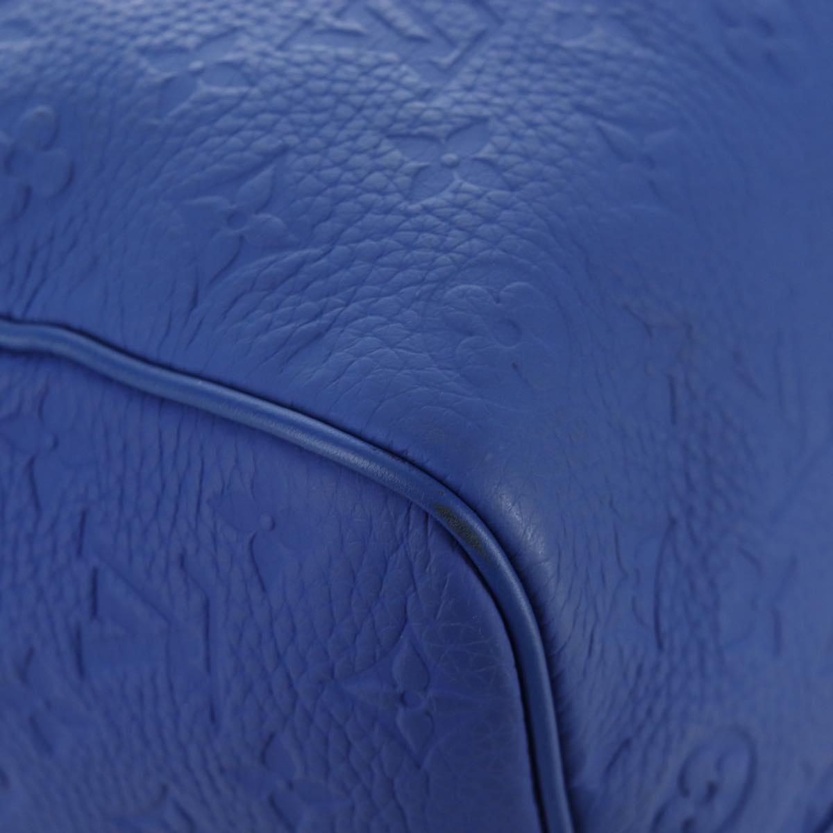 LOUIS VUITTON Monogram Taurillon Keepall Bandouliere 50 Blue Auth 191461SM