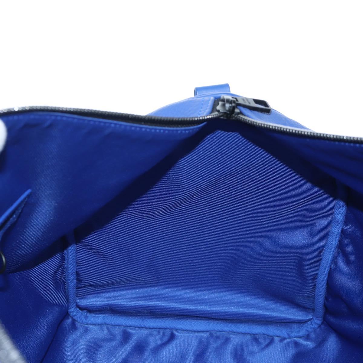 LOUIS VUITTON Monogram Taurillon Keepall Bandouliere 50 Blue Auth 191461SM