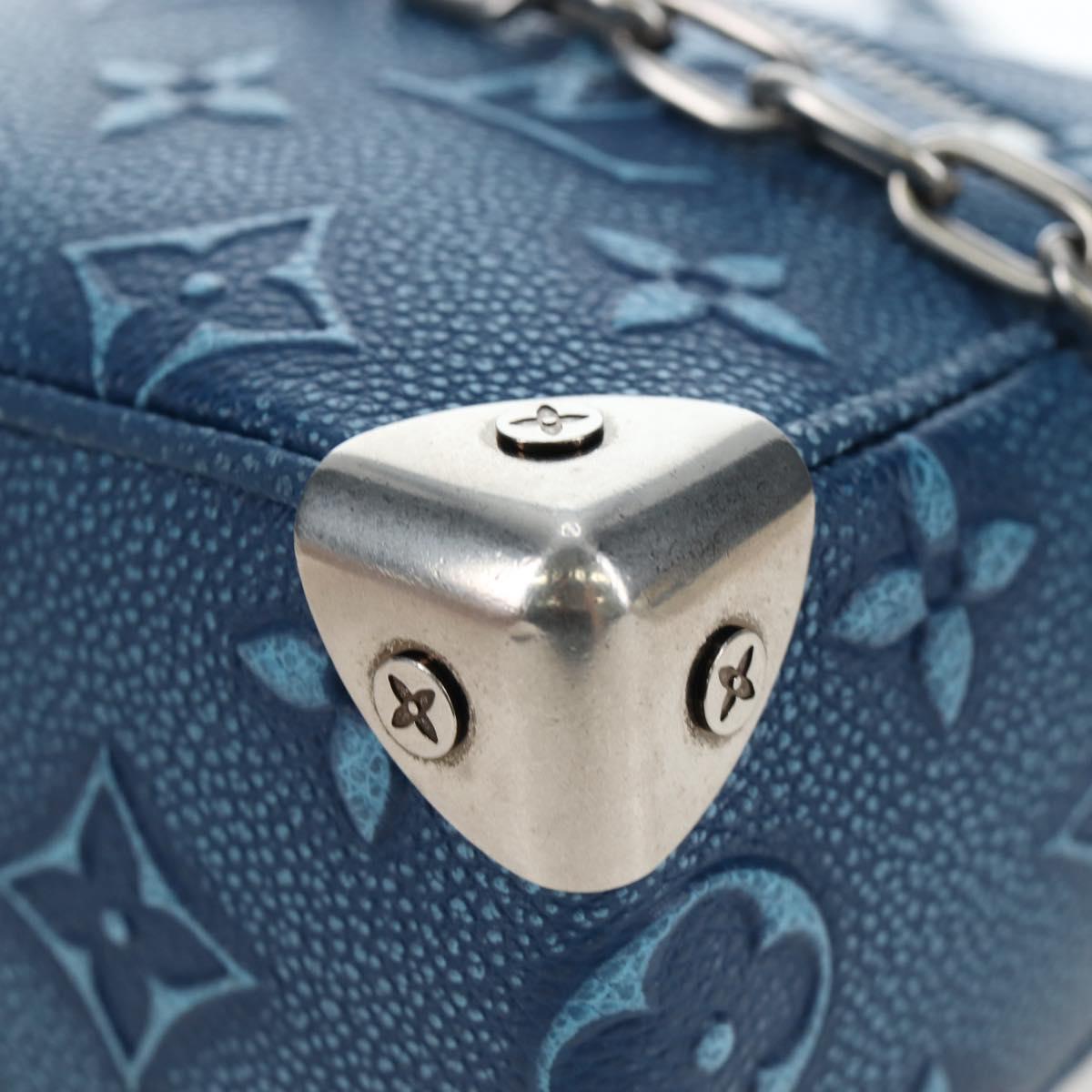 LOUIS VUITTON Monogram Mini Soft Trunk Bag Blue M21368 LV Auth 191462SAM