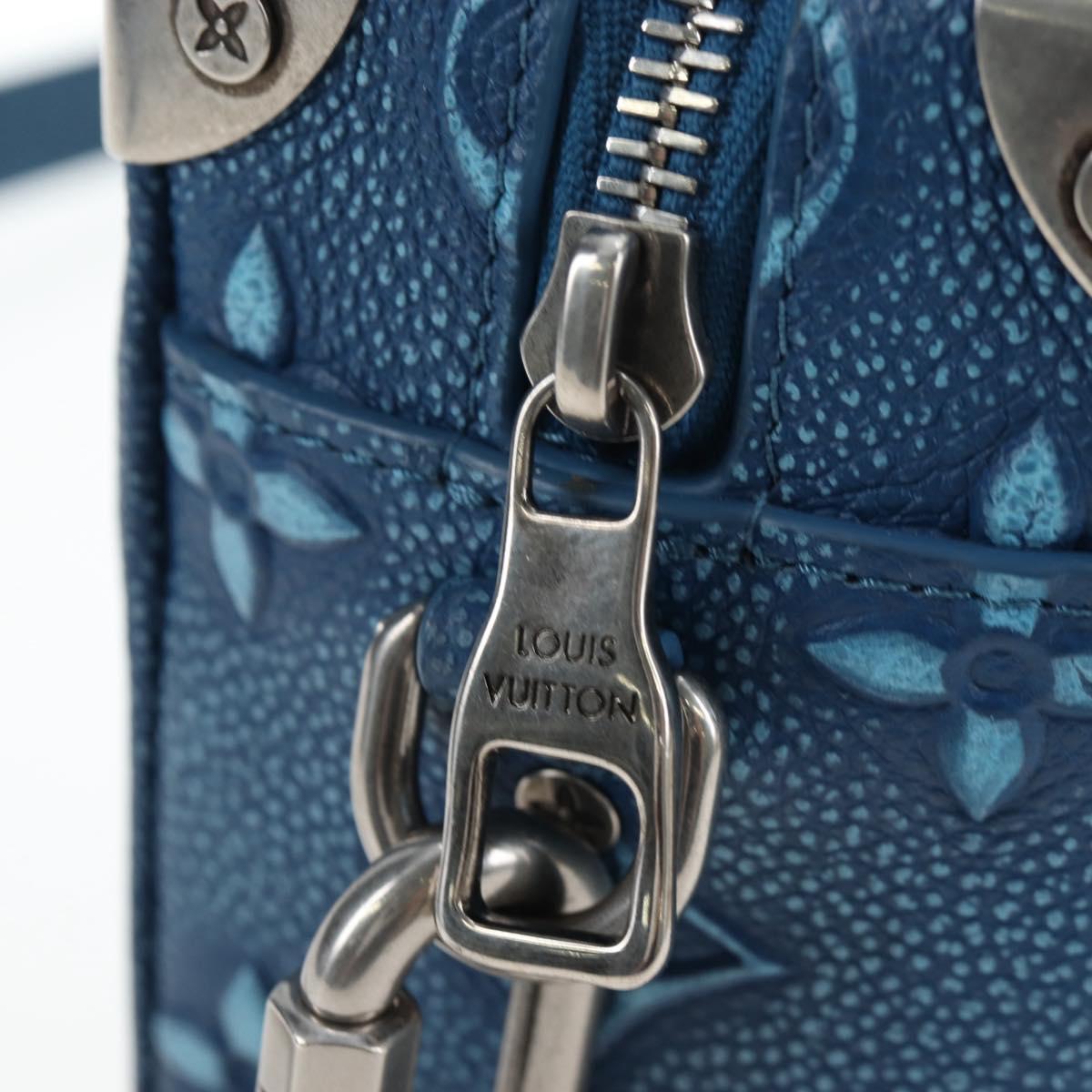 LOUIS VUITTON Monogram Mini Soft Trunk Bag Blue M21368 LV Auth 191462SAM