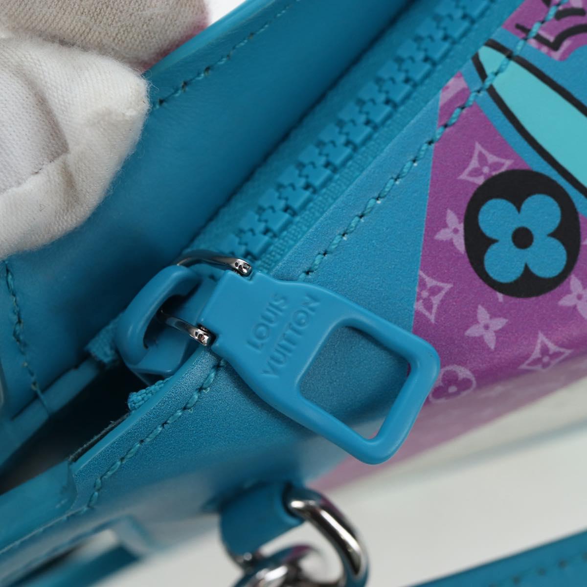 LOUIS VUITTON Monogram Sandwich Box Hand Bag Blue M82029 LV Auth 191465SAM