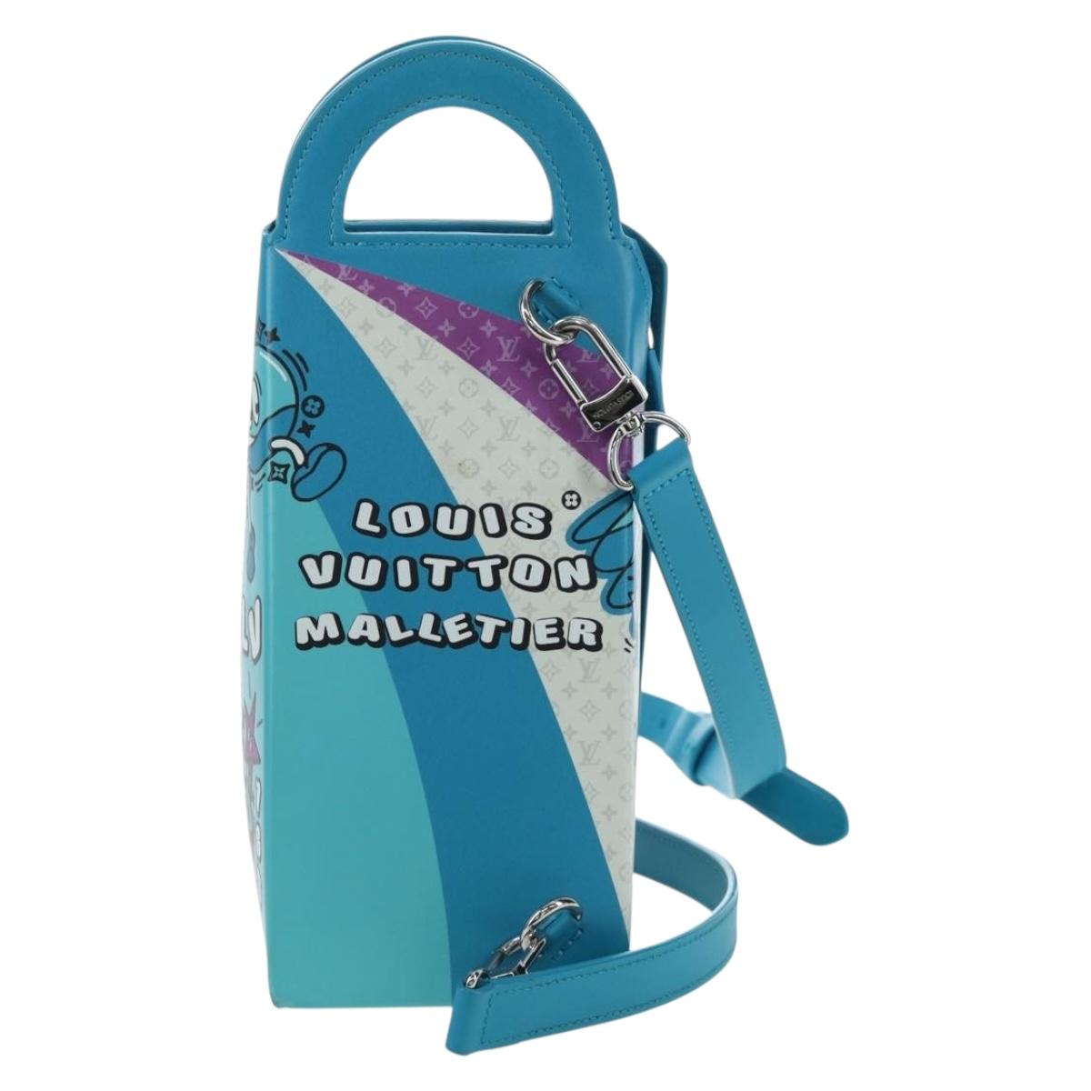 LOUIS VUITTON Monogram Sandwich Box Hand Bag Blue M82029 LV Auth 191465SAM