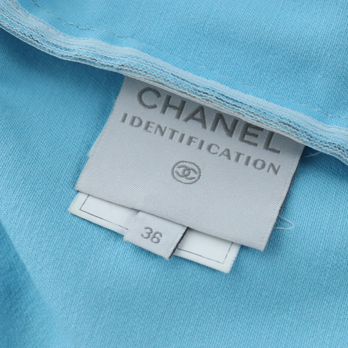 CHANEL Pants Jacket Denim Setup Light Blue CC Auth 191468SM