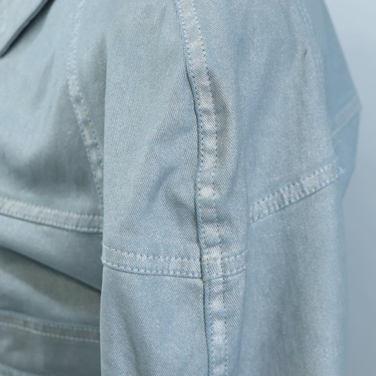 CHANEL Pants Jacket Denim Setup Light Blue CC Auth 191468SM