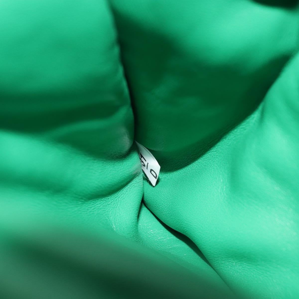 PRADA Hand Bag Leather 2way Green Silver Auth 191471SM