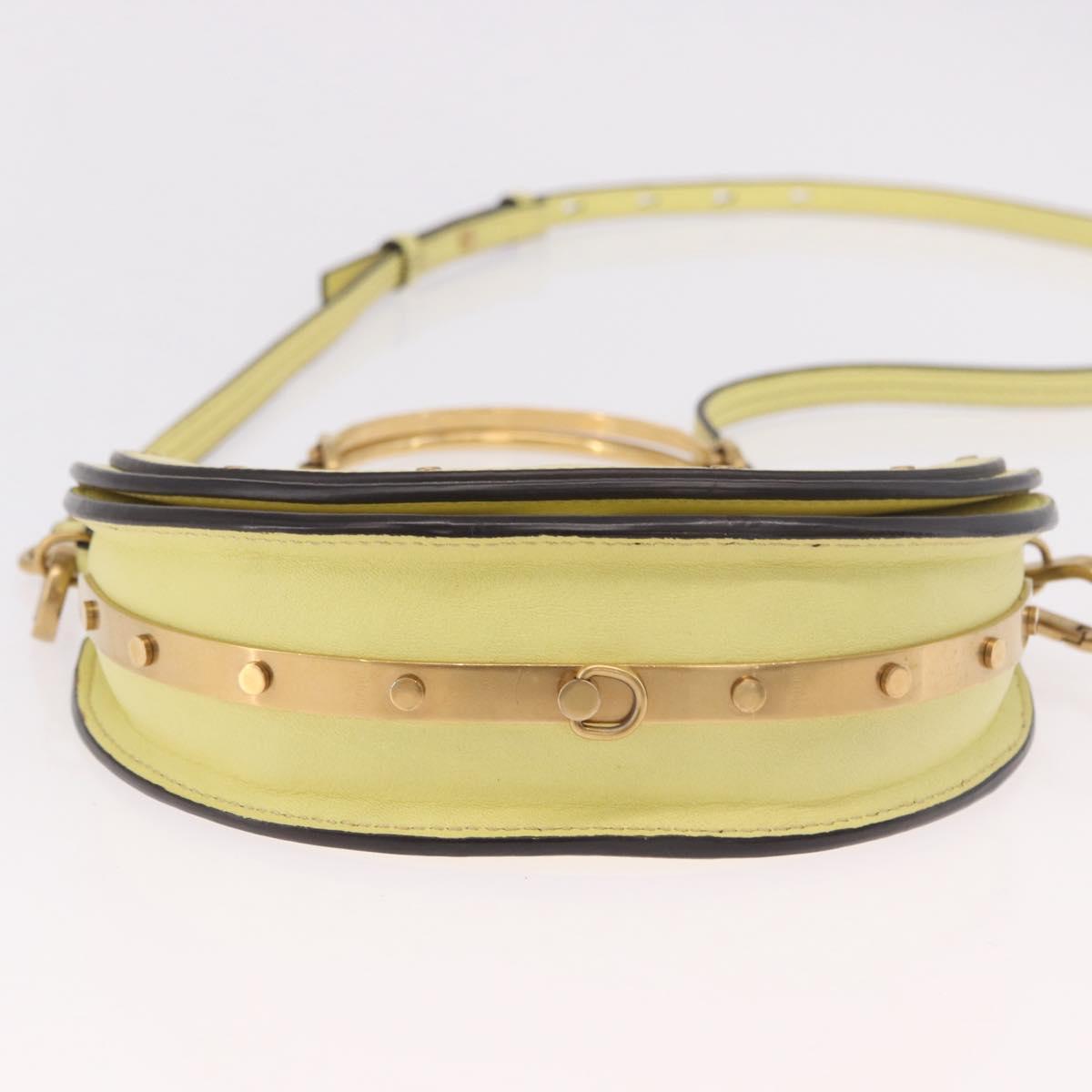 Chloe Nile Small Minodiaire Hand Bag Leather 2way Yellow Gold Auth 191477A