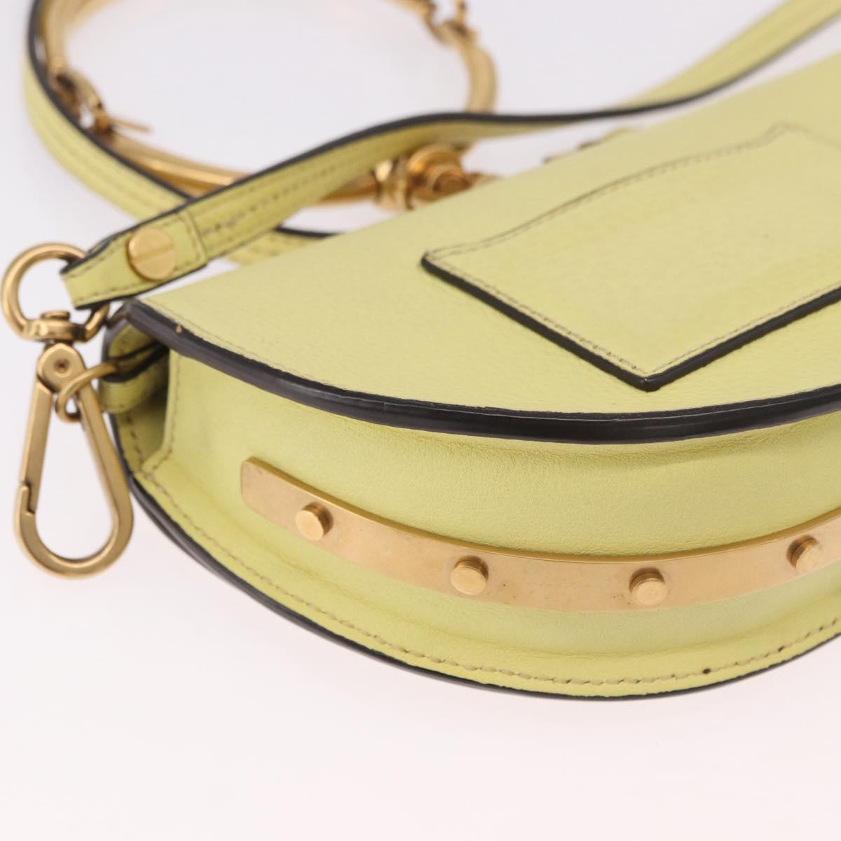 Chloe Nile Small Minodiaire Hand Bag Leather 2way Yellow Gold Auth 191477A