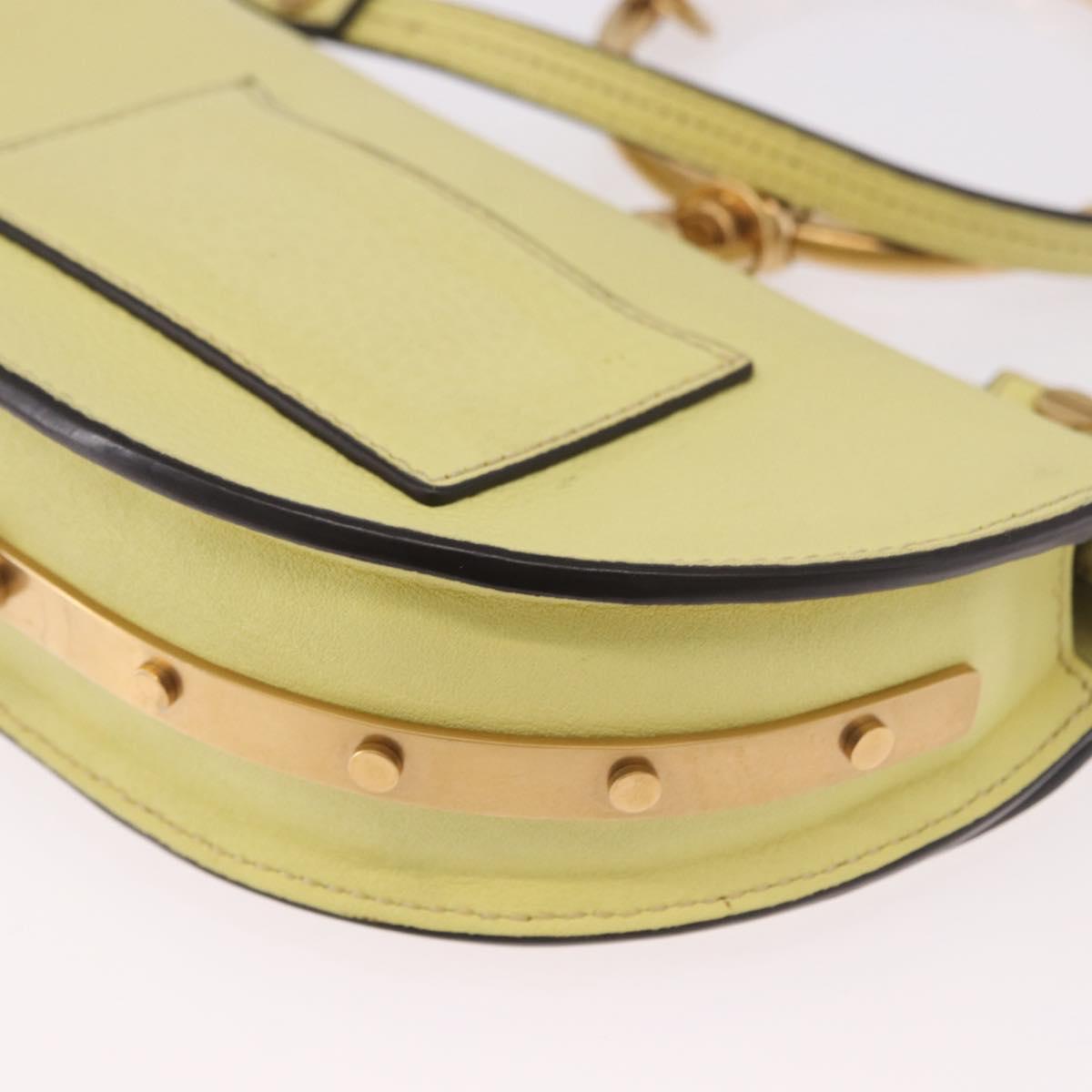 Chloe Nile Small Minodiaire Hand Bag Leather 2way Yellow Gold Auth 191477A