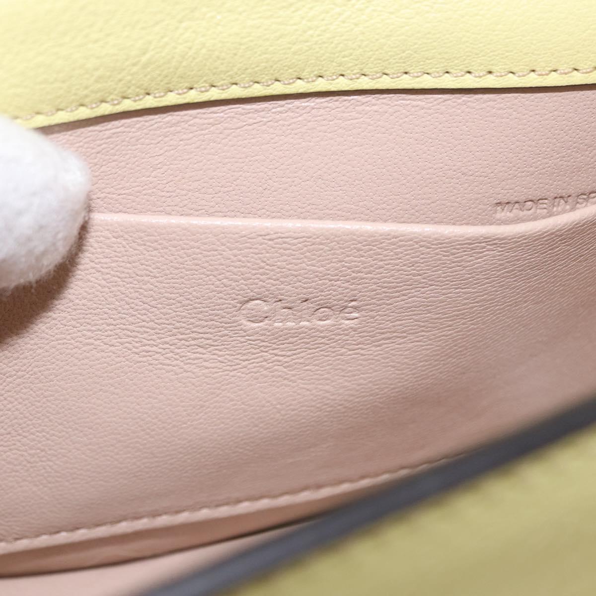 Chloe Nile Small Minodiaire Hand Bag Leather 2way Yellow Gold Auth 191477A