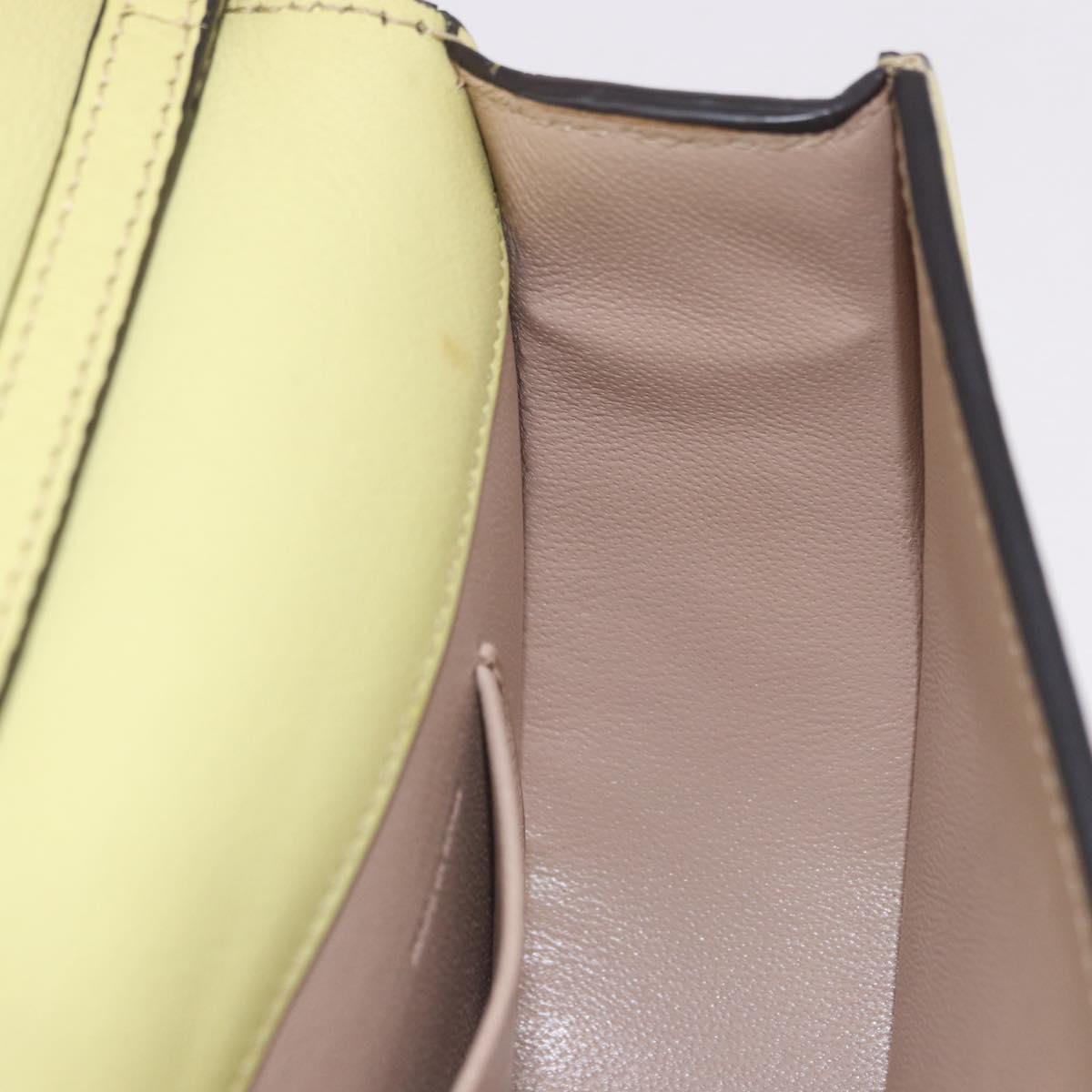 Chloe Nile Small Minodiaire Hand Bag Leather 2way Yellow Gold Auth 191477A