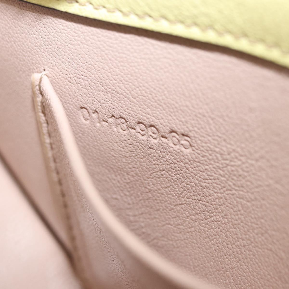 Chloe Nile Small Minodiaire Hand Bag Leather 2way Yellow Gold Auth 191477A