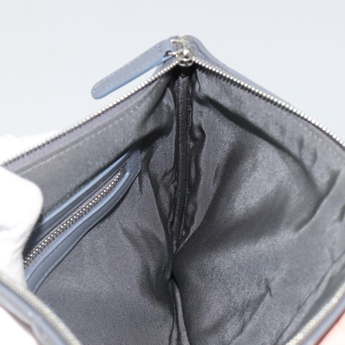CHANEL Matelasse Clutch Bag Lamb Skin Gray Silver CC Auth 191479SM