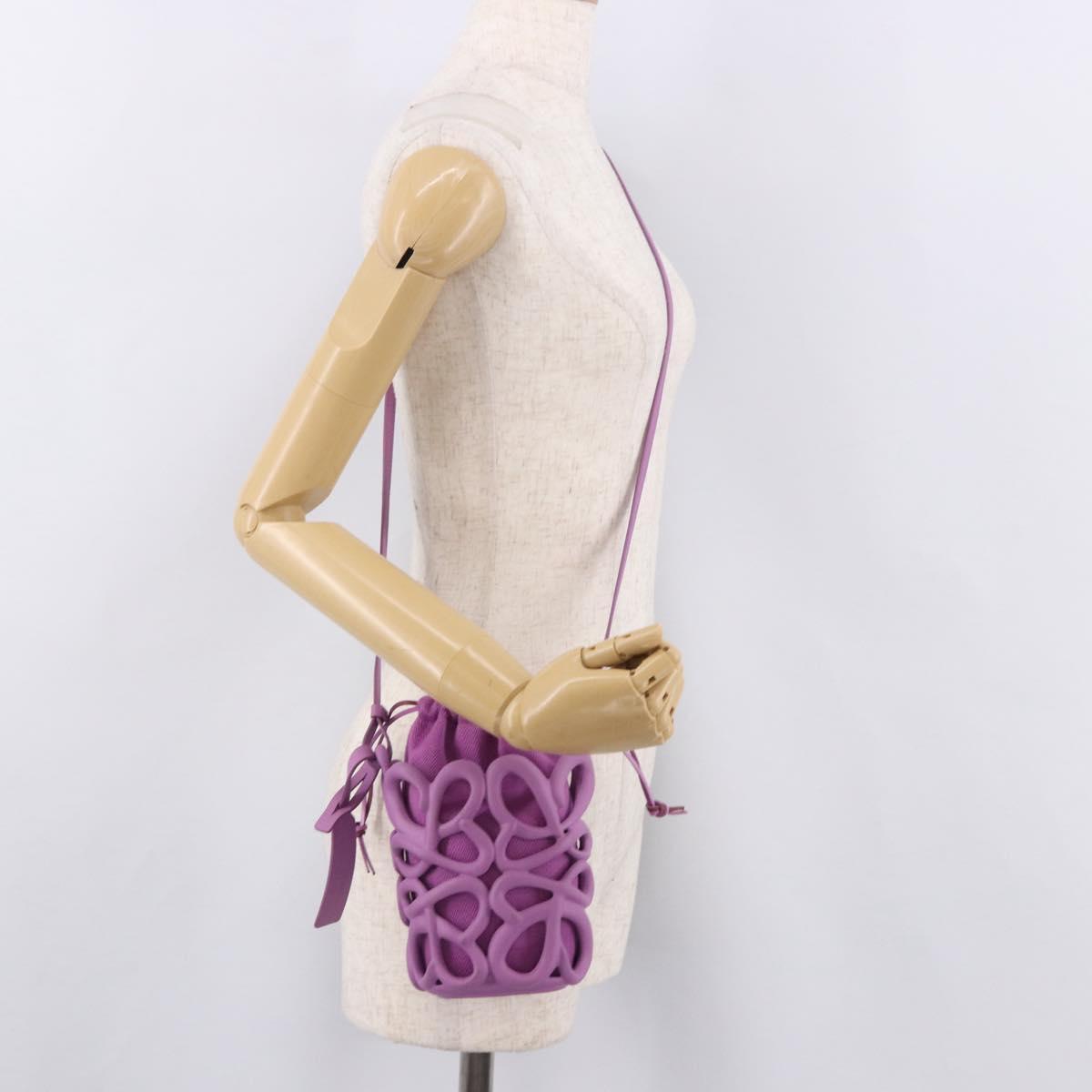 LOEWE Inflatable Pocket Bag Shoulder Bag Canvas Purple Auth 191480M