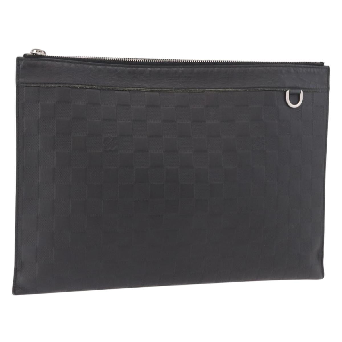 LOUIS VUITTON Damier Infini Pochette Discovery Black N60112 LV Auth 191488