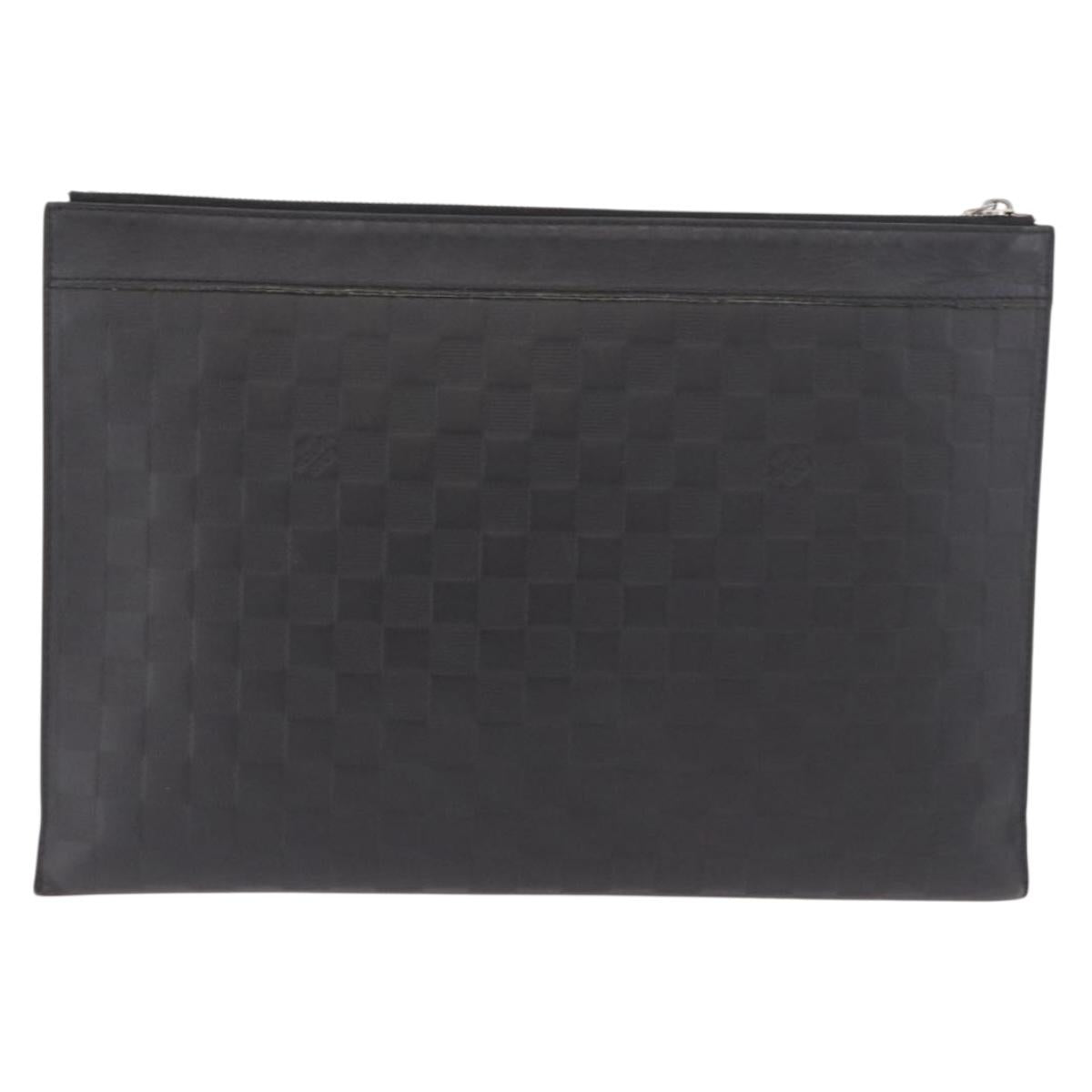LOUIS VUITTON Damier Infini Pochette Discovery Black N60112 LV Auth 191488