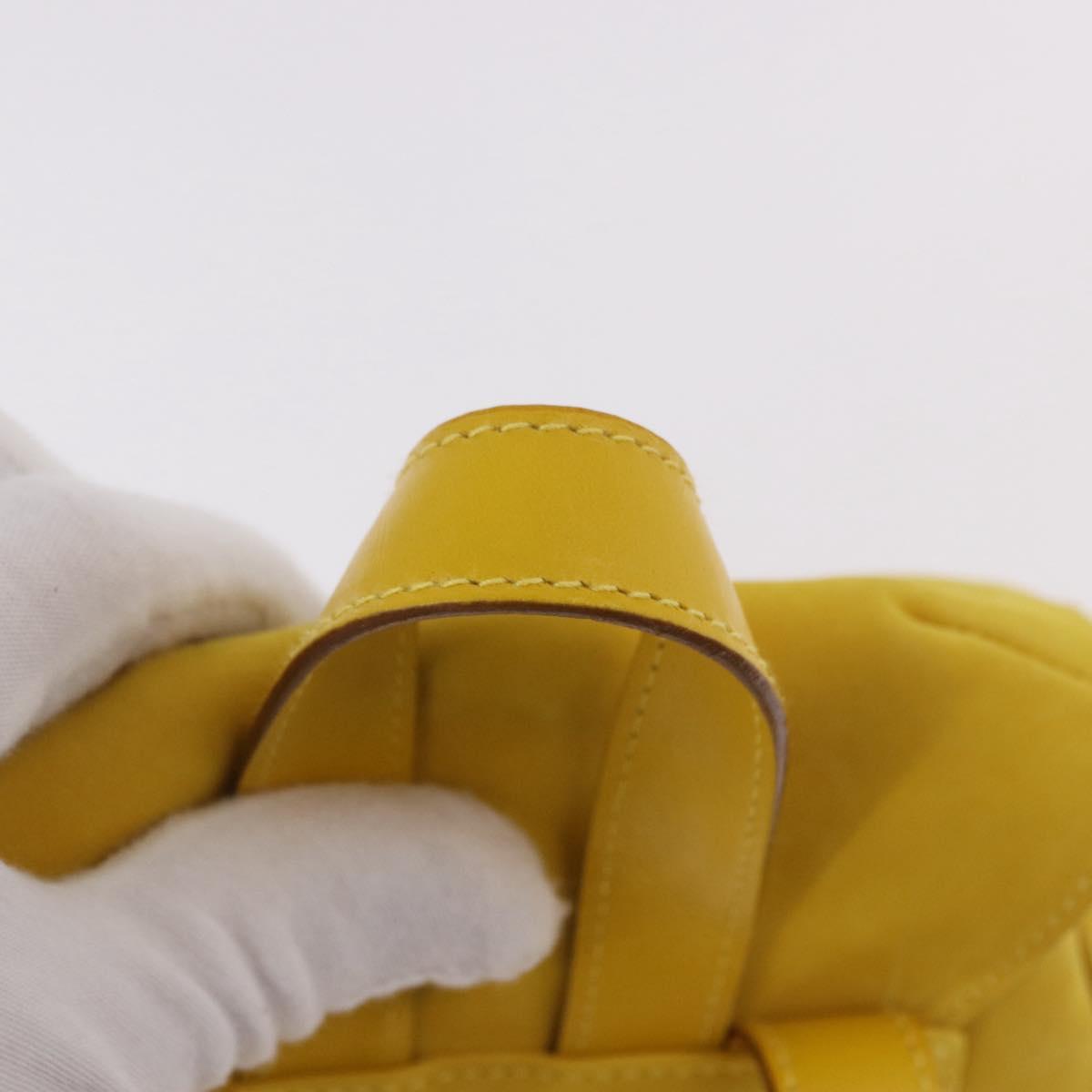 Salvatore Ferragamo Gancini Backpack Suede Yellow Gold Auth 191490A