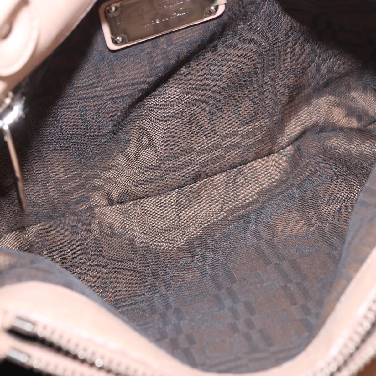 Salvatore Ferragamo Hand Bag Leather Pink Silver Auth 191491
