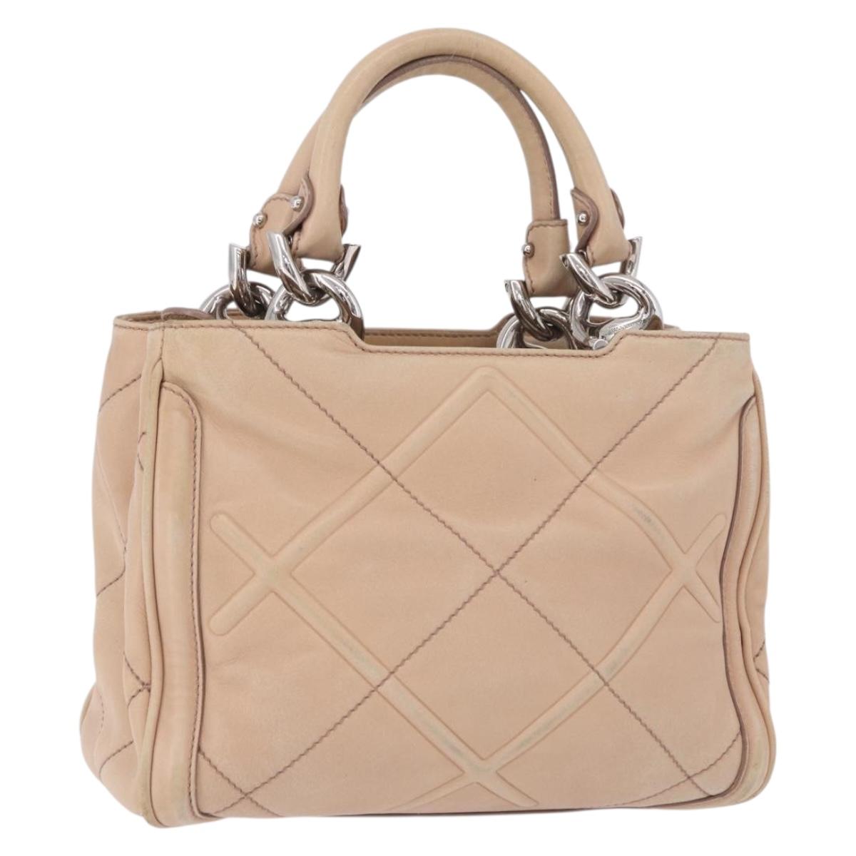 Salvatore Ferragamo Hand Bag Leather Pink Silver Auth 191491