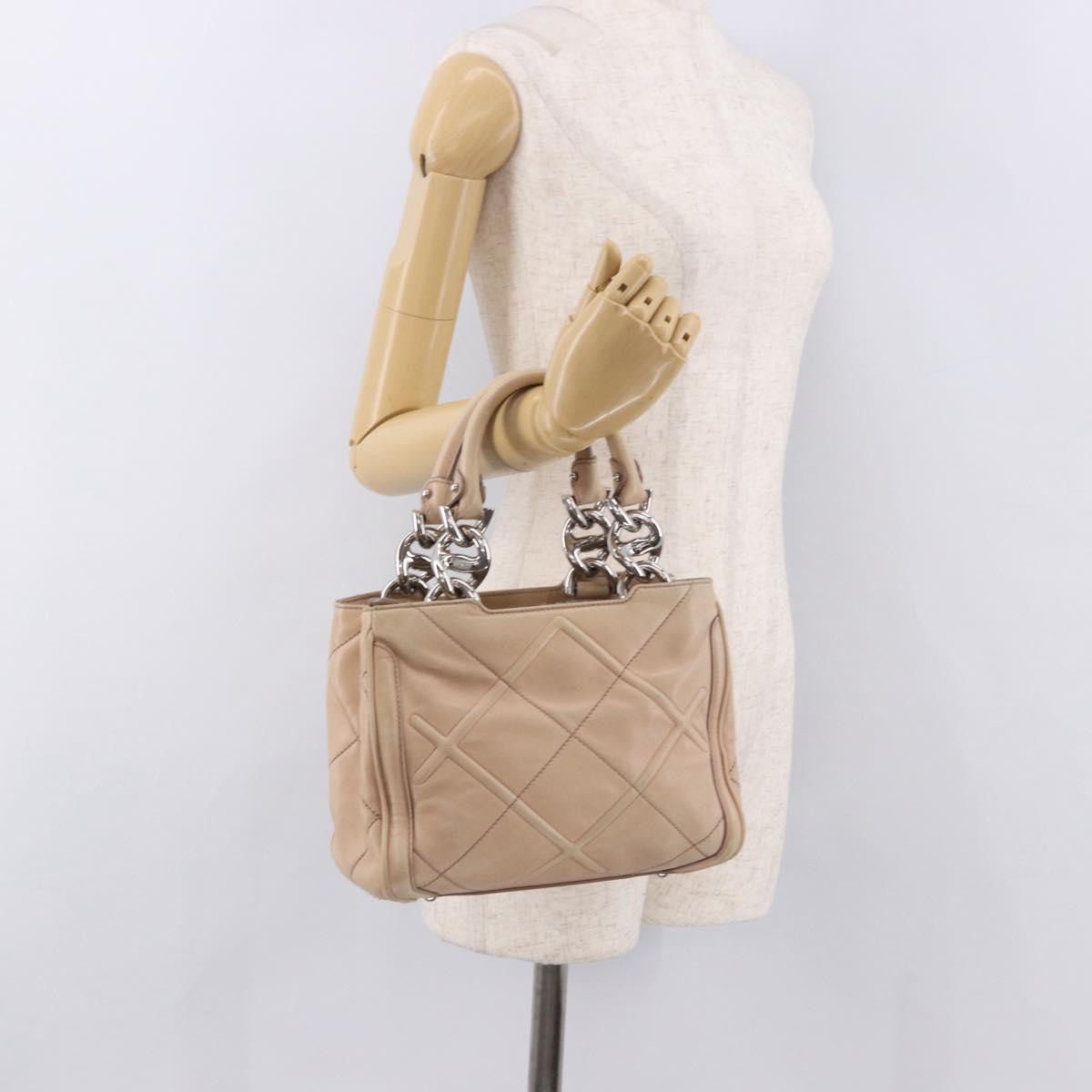 Salvatore Ferragamo Hand Bag Leather Pink Silver Auth 191491