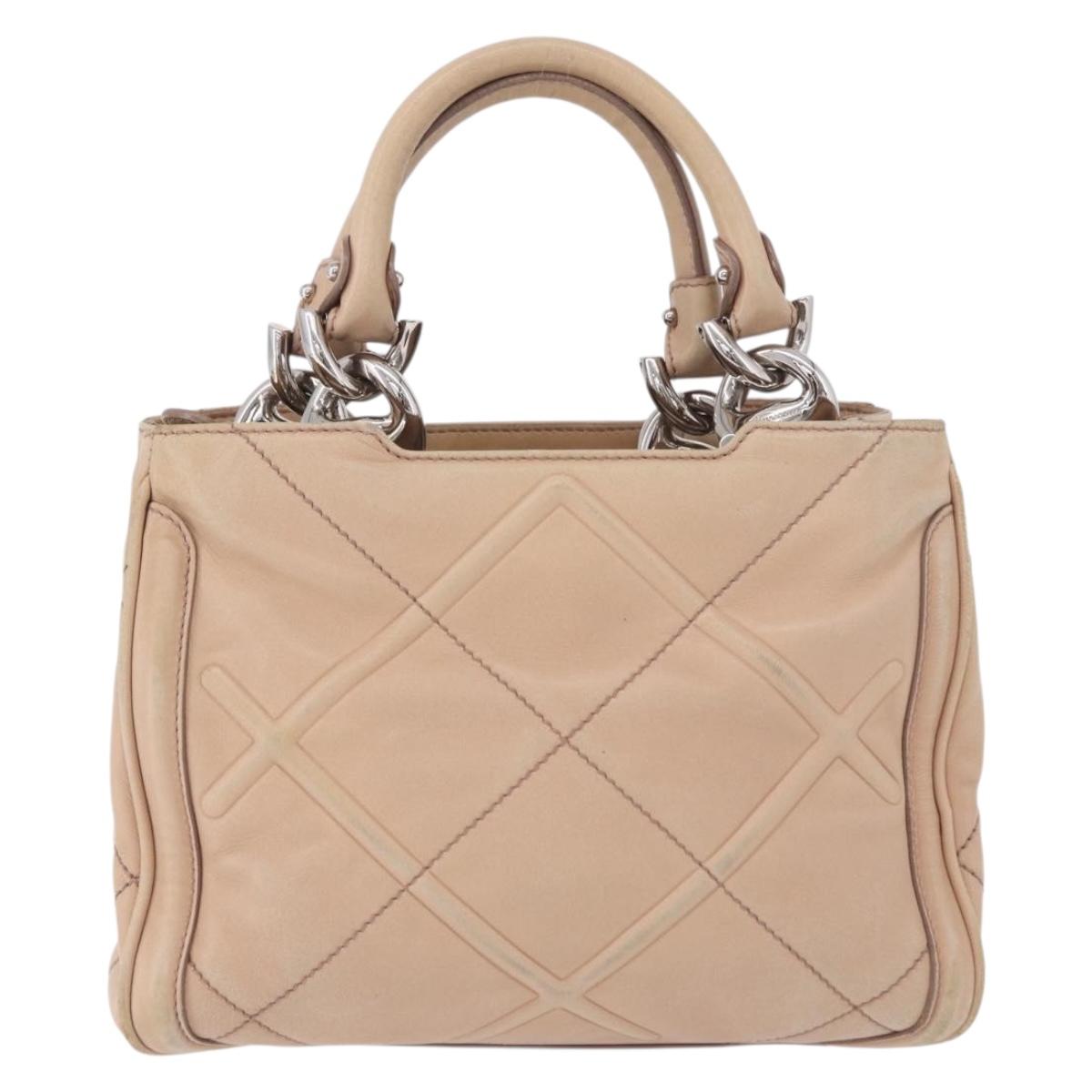 Salvatore Ferragamo Hand Bag Leather Pink Silver Auth 191491