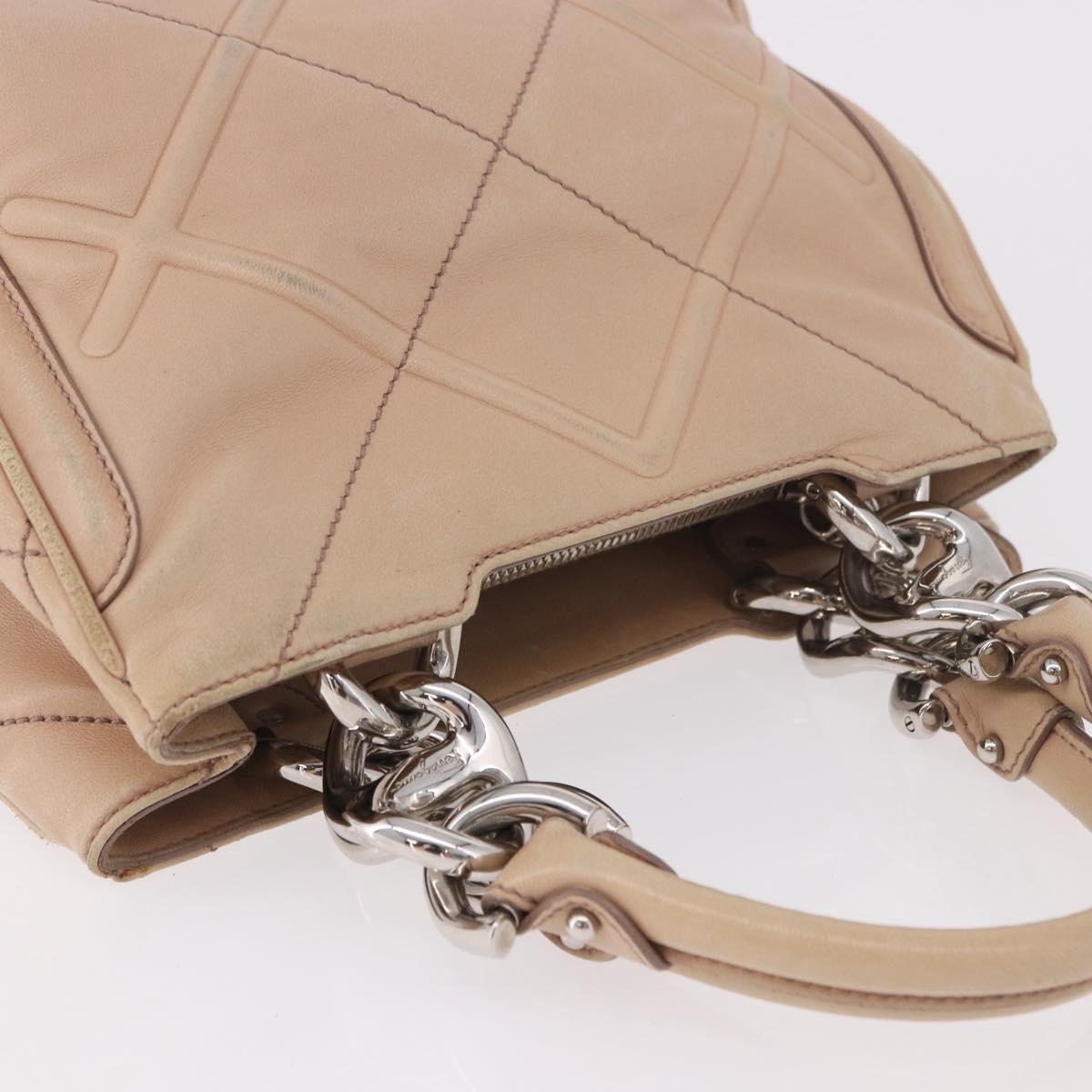 Salvatore Ferragamo Hand Bag Leather Pink Silver Auth 191491