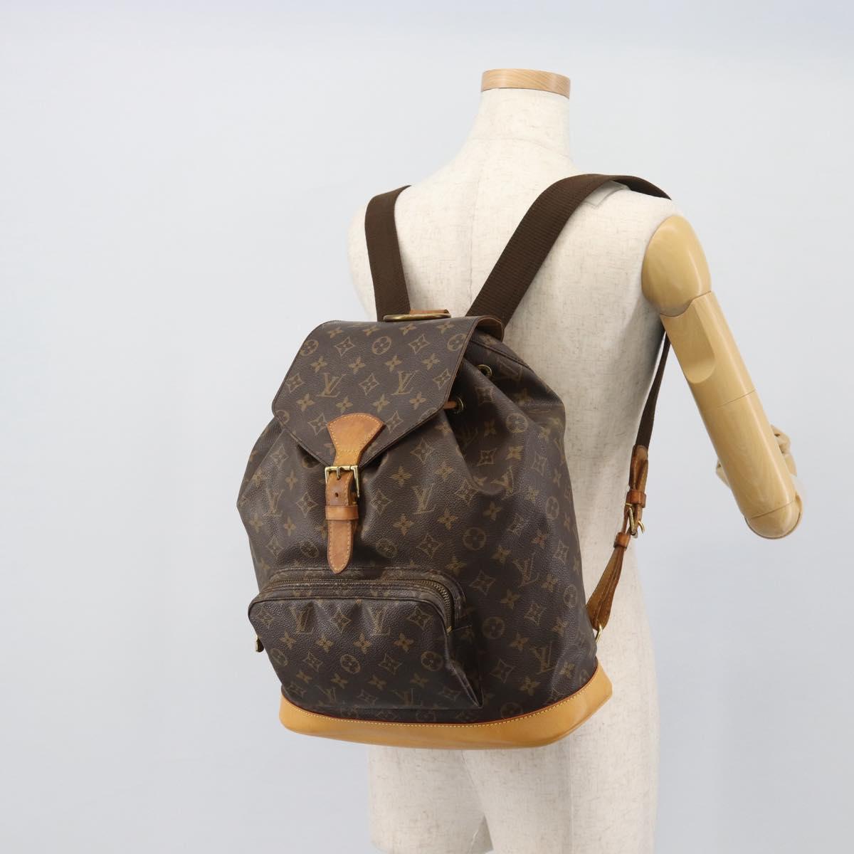 LOUIS VUITTON Monogram Montsouris GM Backpack M51135 LV Auth 191496