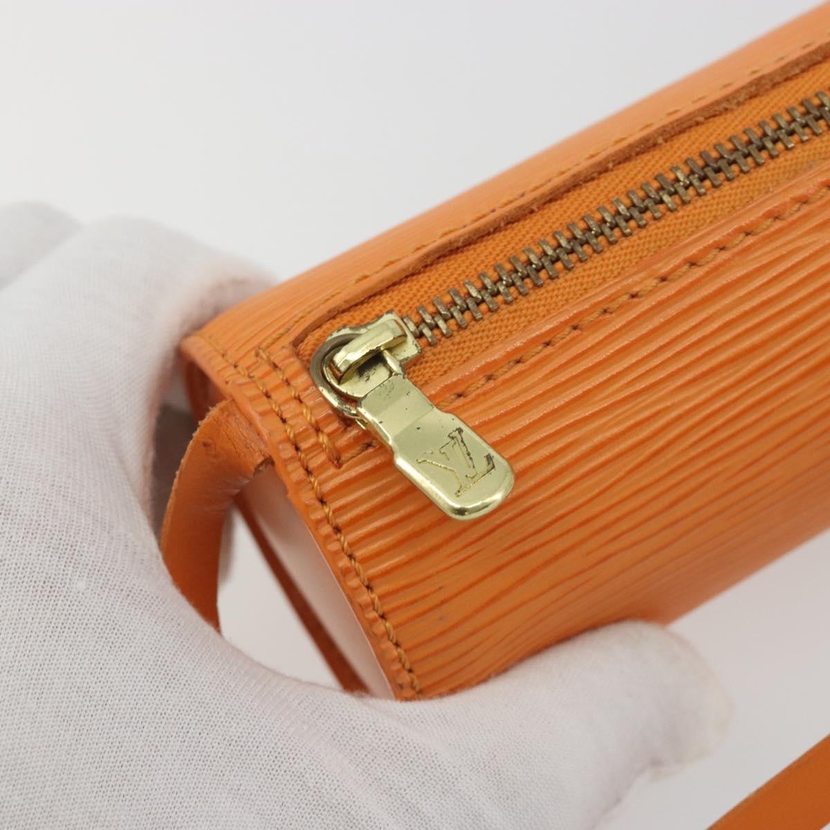 LOUIS VUITTON Epi Soufflot Pouch Accessory Pouch Orange Mandarin LV Auth 191498A