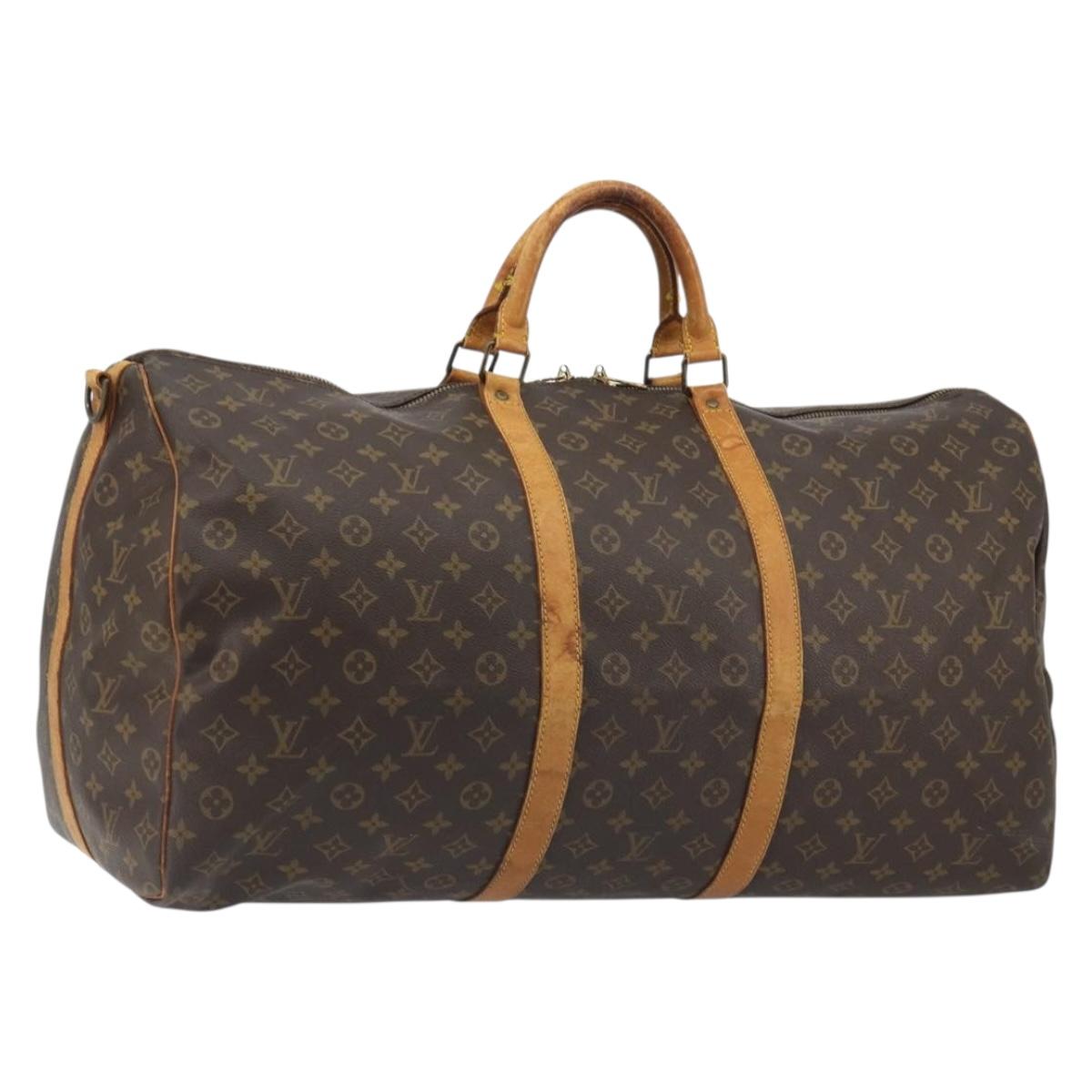 LOUIS VUITTON Monogram Keepall Bandouliere 60 Boston Bag M41412 LV Auth 191502