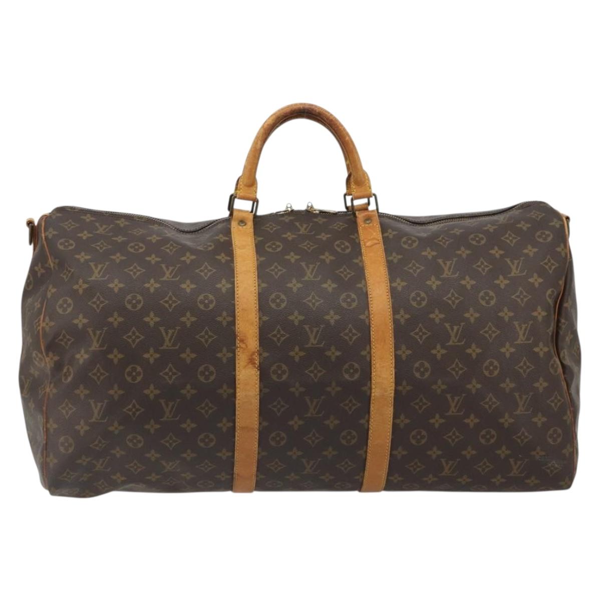 LOUIS VUITTON Monogram Keepall Bandouliere 60 Boston Bag M41412 LV Auth 191502