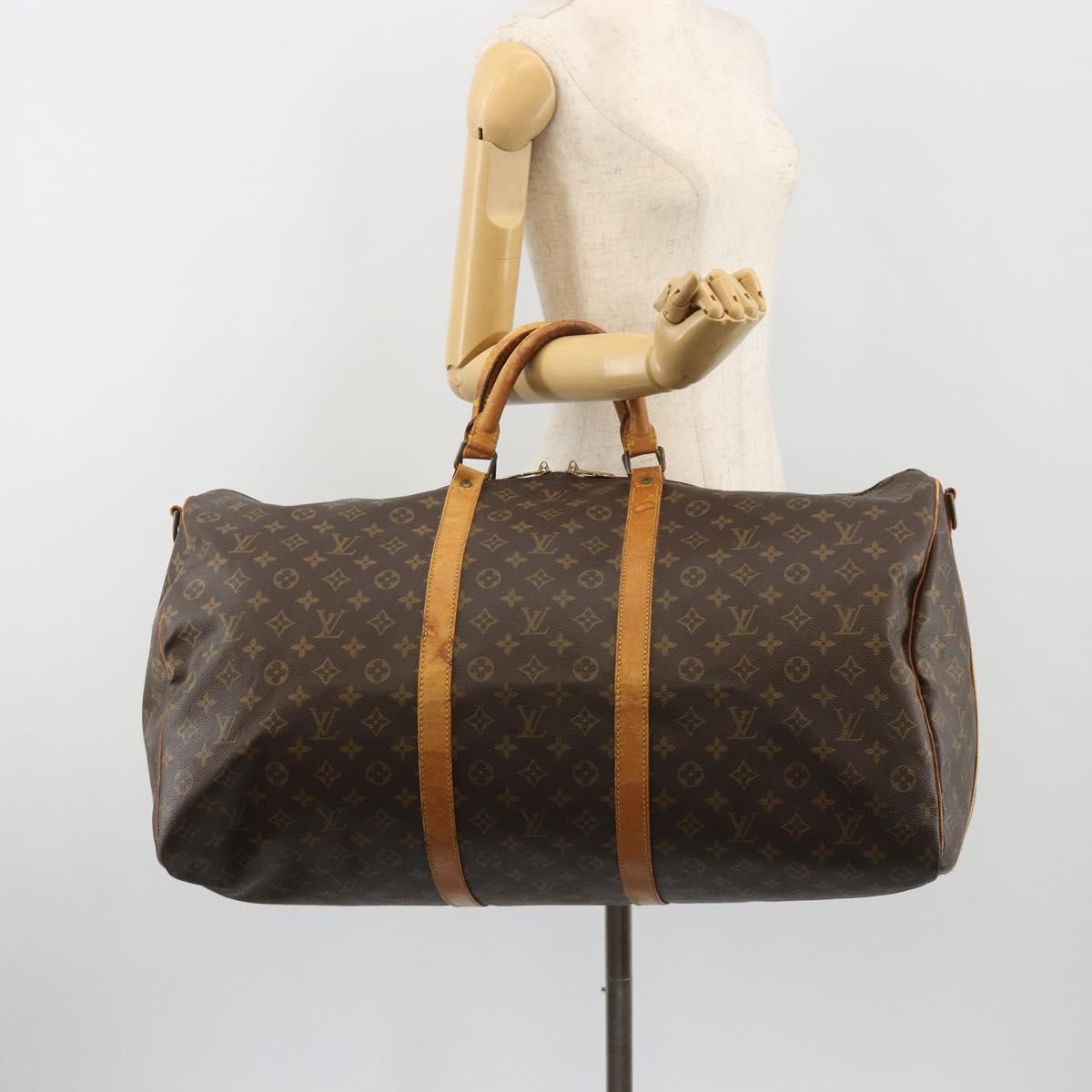 LOUIS VUITTON Monogram Keepall Bandouliere 60 Boston Bag M41412 LV Auth 191502